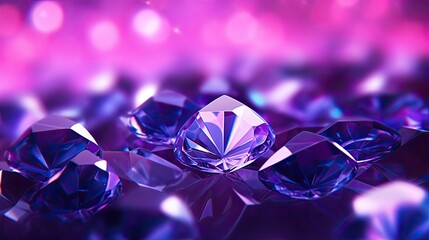 Background with purple diamonds arranged in a checkerboard pattern with a bokeh effect and color grading - obrazy, fototapety, plakaty