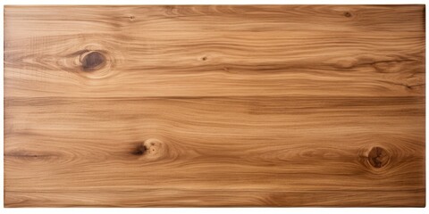 Empty wooden table top view, isolated on white background with clipping path.