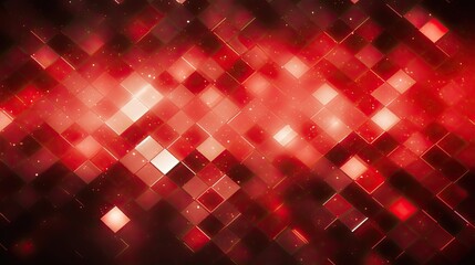 Background with red squares arranged in a diamond pattern with a bokeh effect and color grading