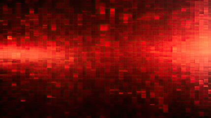 Background with red squares arranged in a grid pattern with a glitch effect and digital distortion