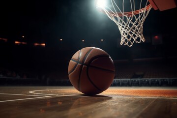 Basket ball floor. Qualitative and professional arsenal with black lines. Generate AI