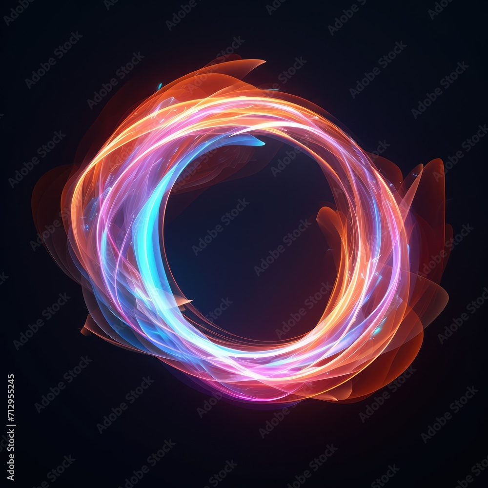 Poster glowing thin line moving in circle showing fast movement