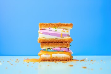 Fototapeta premium churro ice cream sandwich with a bite taken out