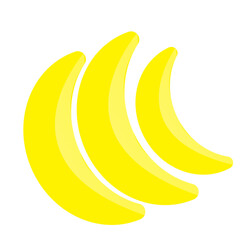 illustration of the harmony of 3 yellow bananas and simple beauty