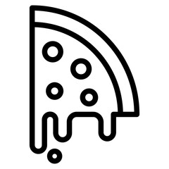 Modern Pizza Icon. Hand Drawn Pizza Vector