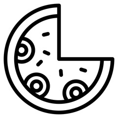 Modern Pizza Icon. Hand Drawn Pizza Vector