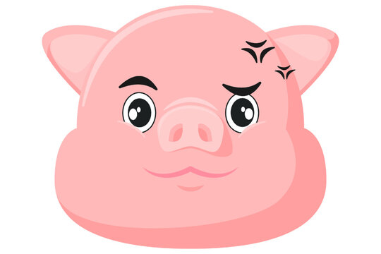 Cute Pig Expression Sticker Design