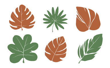 Abstract leaves vector clipart. Spring illustration.