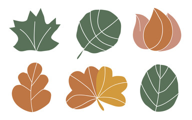 Abstract leaves vector clipart. Spring illustration.