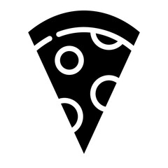 Pizza slice with pepperoni flat icon for apps and websites