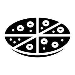 Pizza slice with pepperoni flat icon for apps and websites