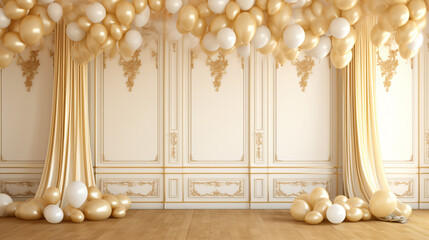 Interior walls with bunch of balloons
