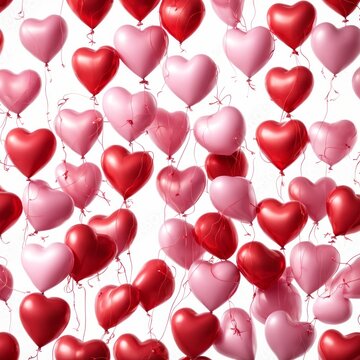 Heart shaped ballons isolated on white background