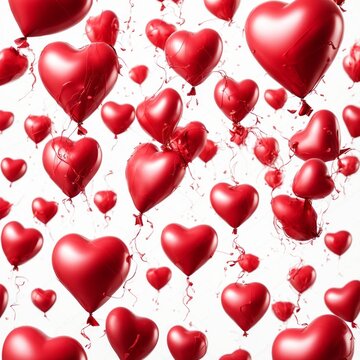 Heart shaped ballons isolated on white background