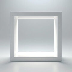 white frame on a wall, rectangle