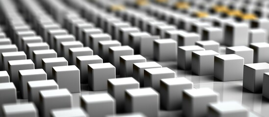 3d rendering background of white abstract square blocks