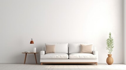 Living room decor, home interior design. Sofa in living room modern classic style. Generative AI.