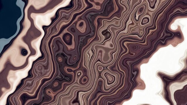 chocolate color background of waves water surface motion abstract, marble swirl animation loop wallpaper