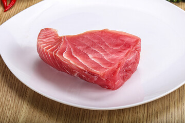 Raw fresh tuna steak for grill