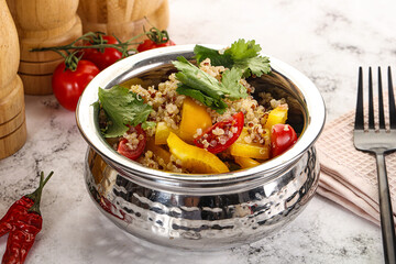 Dietary vegetarian quinoa with vegetables