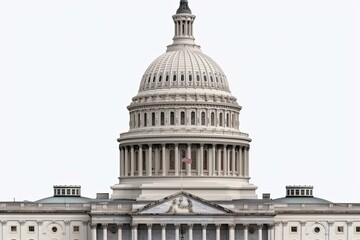 Isolated United States Capitol dome cutout. Generative AI