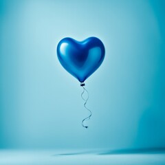 Blue color Heart shaped balloons isolated on Blue background