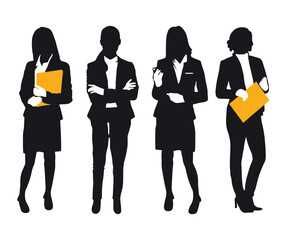 Obraz premium businesswoman silhouette collection
