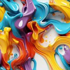 Seamless abstract rainbow liquid splashes pattern background