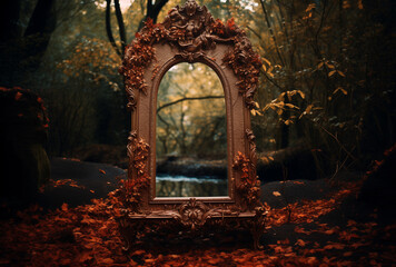 An old mirror in the woods