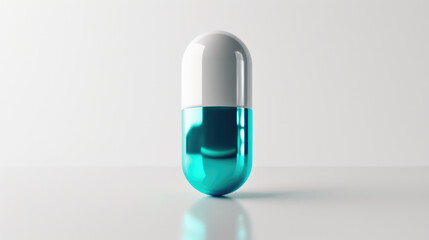 Close-up of a single capsule pill