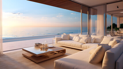 Fototapeta na wymiar Beach luxury living on Sea view