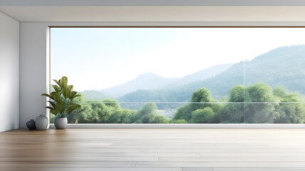 Fototapeta premium Empty roomClean japanese minimalist room interiorview