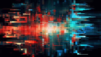 Obraz premium glitch frame display error background glitch screen border. Computer screen digital noise