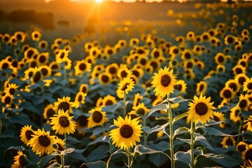 Obraz premium sunflower field in summer