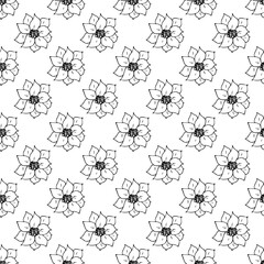 Summer seamless pattern with flowers doodle for decorative print, wrapping paper, greeting cards, wallpaper and fabric