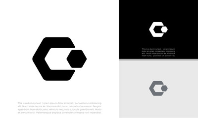 Initials C logo design. Initial Letter Logo. Innovative high tech logo template.