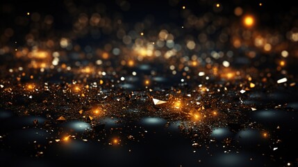 Shiny Black Glowing Particle Abstract Background
