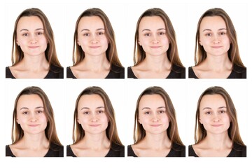 Biometric id passport photo of attractive woman natural look official picture