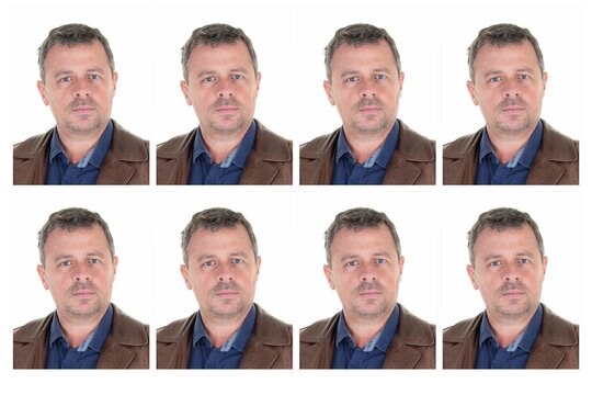 identity photo of a man for official administrative documents of an adult