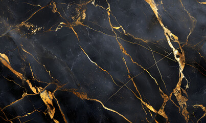 black marble with gold veins, Generative AI