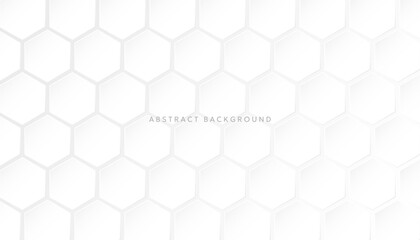 Hexagonal abstract white background. Modern minimalist hexagonal geometric background