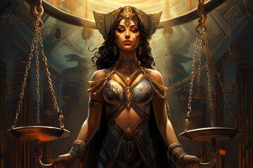 
Illustration of Ma'at, goddess of truth and justice