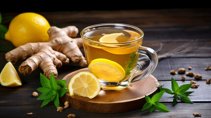 Immunity boosting drink with ginger lemon