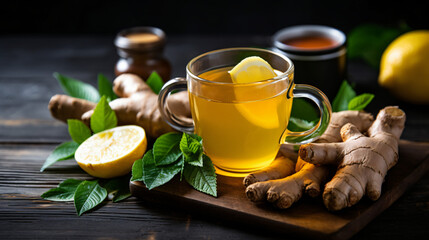 Immunity boosting drink with ginger lemon