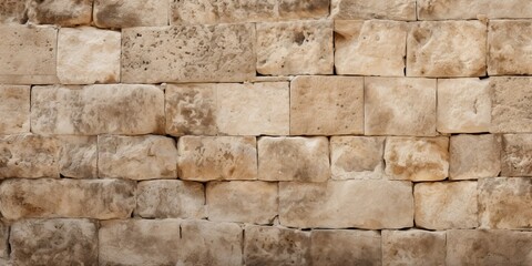 Texture of a worn stone wall with rustic beige surface.