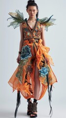 Fototapeta premium Fashion design models. Vertical background