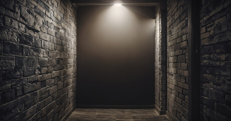 door to heaven, dimly lit hallway with a single light