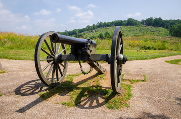 Cannon at the Gettysburg National Military Park, American Civil War Battlefield, in Gettysburg, Pennsylvania