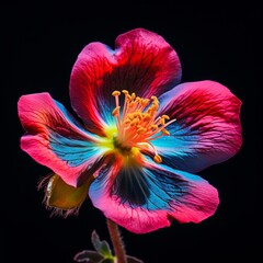 Cinquefoil Flower neon Color AI Generated pictures - obrazy, fototapety, plakaty