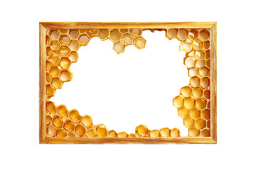 honeycomb border frame with transparent background